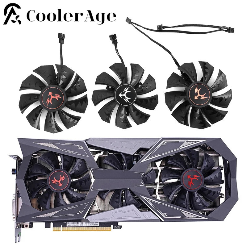 Nova Substituição Do Ventilador Cooler 85MM Para Placa Gráfica Colorida iGame GeForce GTX 1060 1070 1080 Ti Vulcan X OC-