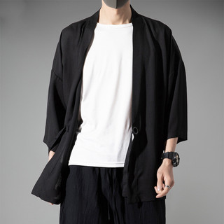 Estilo chinês Hanfu Cardigan jaqueta masculina tamanho grande solto taoísta Robe estilo antigo Zen roupas verão gelo sed