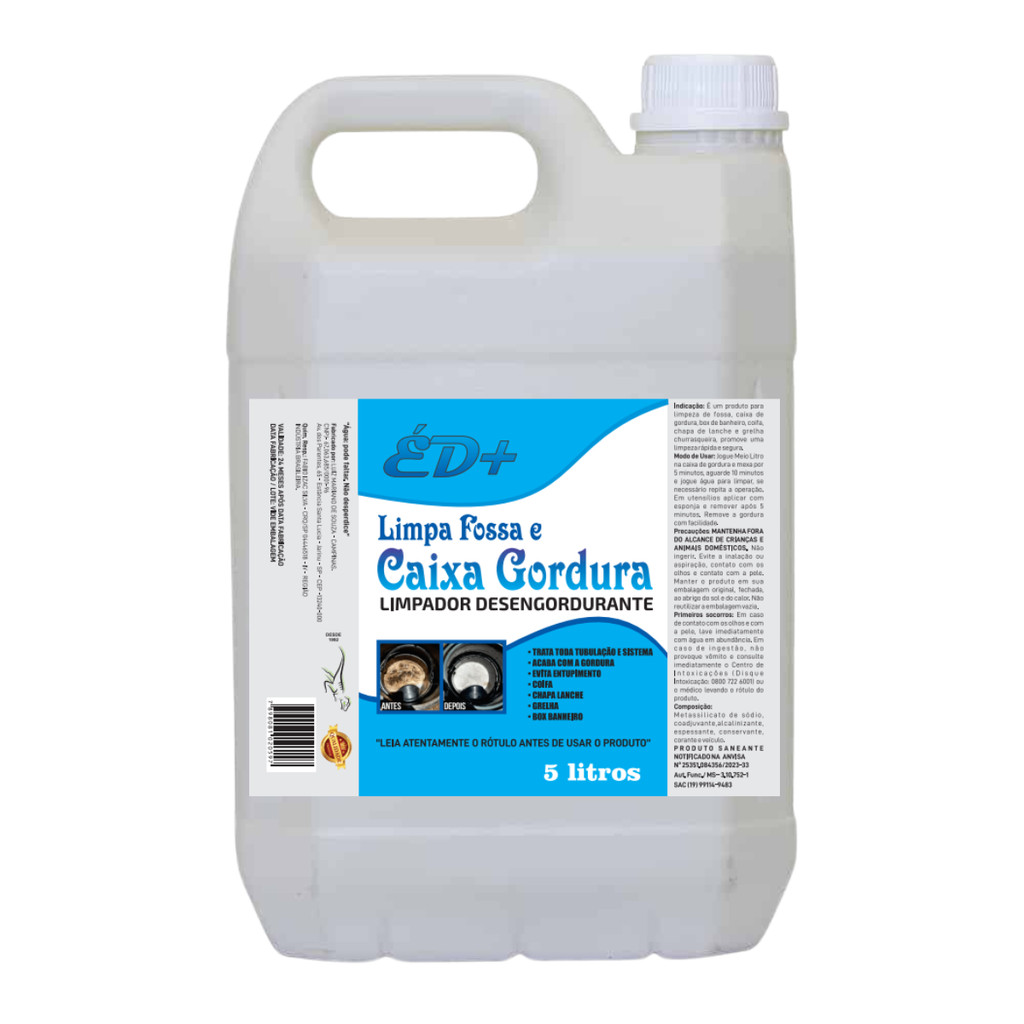 Limpa Fossa E Caixa De Gordura Ralo 5 Litro Ed+