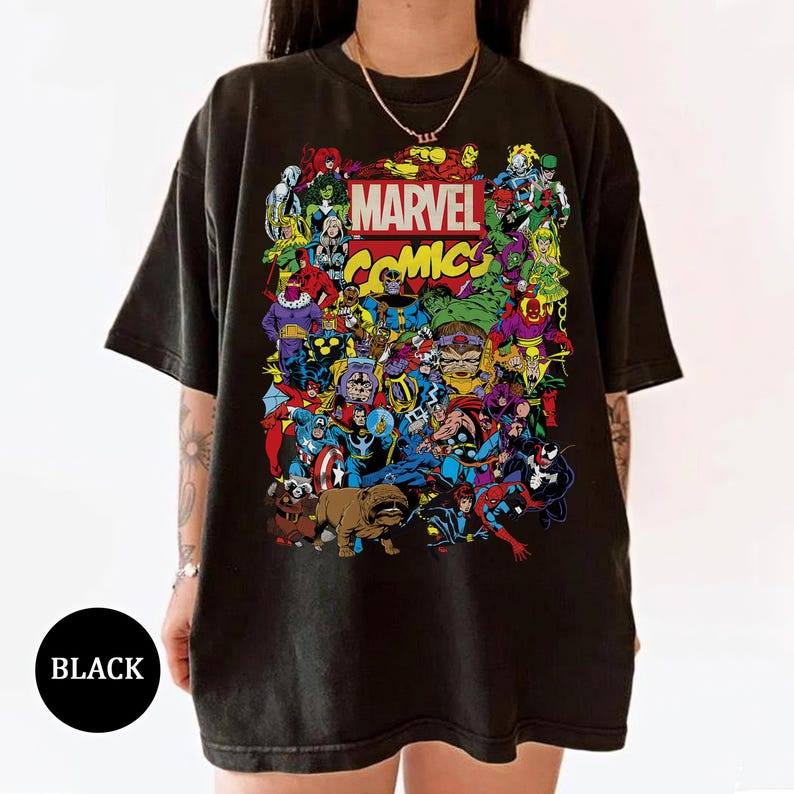Camiseta Grupo de Super Heróis Marvel Captain America Spider Man Hulk Thor Premium Atemporal Estilosa Moda