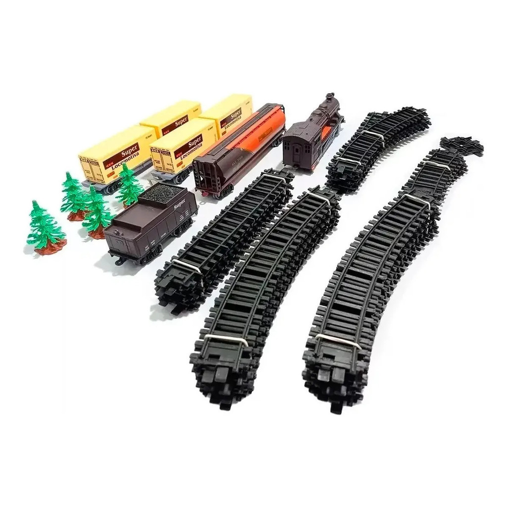 Super Locomotiva 40 peças Trenzinho Som Luz até 2,4 metros Ferrorama  5opçoes de montagem