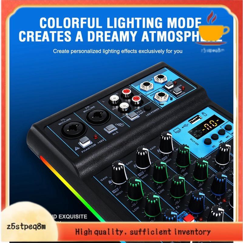 Console De Mixagem De Placa De Som 4CH RGB Áudio Profissional Mixer De 4 Canais Para Transmissão Ao Vivo Equipamento De