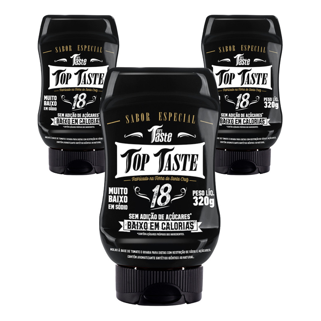 Kit com 3 Top Taste Molho Especial Baixo em Calorias 320g Mrs Taste
