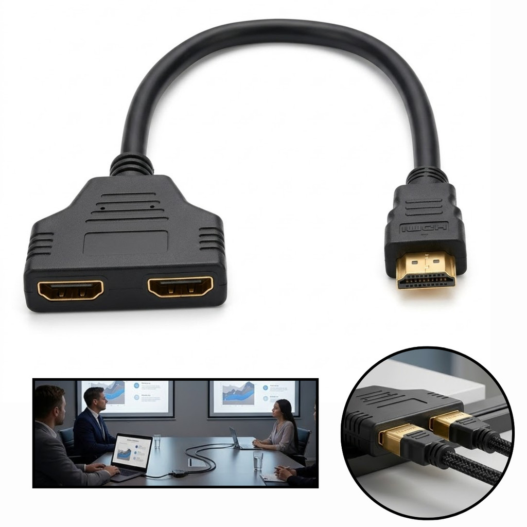 Hub Adaptador Hdmi Switch HDTV 2x1 Com 2 Portas 1080p Full HD Cabo Duplicador de Imagem Hdmi