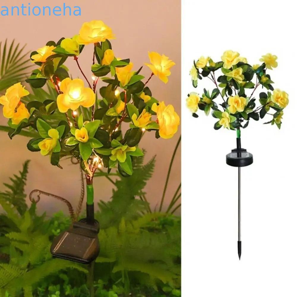 Lâmpada Azalea Movida A Energia Solar ANTIONEHA , Luzes Criativas De Estaca De Flores Coloridas , De Chão De Jardim Sem 