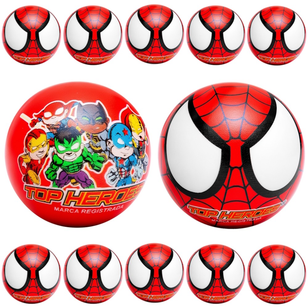15 Bolas Vinil Leite Super Heróis Aranha Lembrança Festa p/ Sacola Surpresa