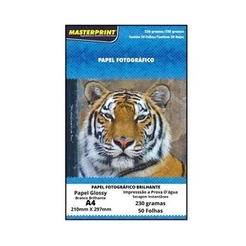 Papel Fotográfico 230G Glossy (Brilhante) 50 Fls A4 Sem Adesivo - MASTERPRINT
