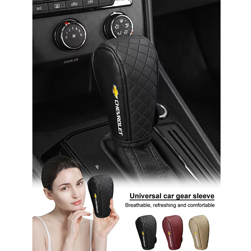 Capa De Couro Para Alça De Mudança De Carro , Decoração Protetora Chevrolet Onix Cruze Silverado Impala Equinox Malibu T