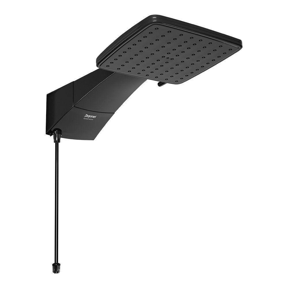 Chuveiro Quadratta Eletrônico 7700W de Parede Preto Zagonel 220V