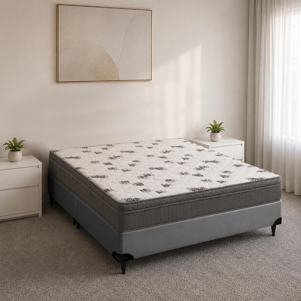 Cama  Box e Colchão Light D45 - SuperKIng (193x203) - Ortobom
