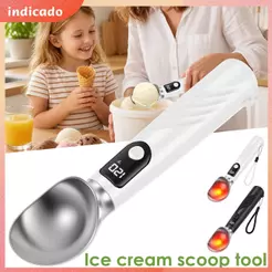 Colher De Sorvete Aquecida Com Display LED De 3 Níveis Para Duro E Muito Mais (Branco Ou Preto) SHOPSBC3050