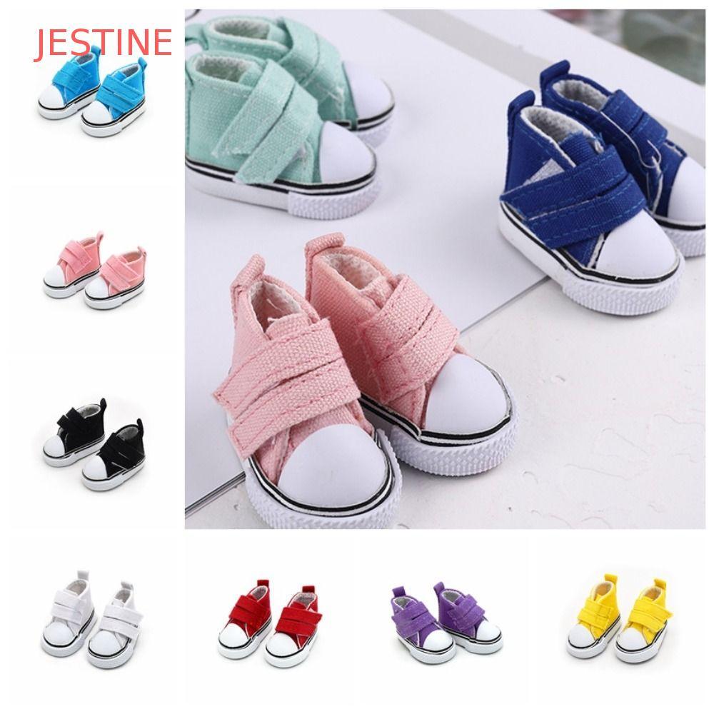 JESTINE 1 Par De Sapatos De Lona Para Bonecas , Plimsolls 5 Cm De Comprimento , Mini Tênis Em Escala 1/6 DIY