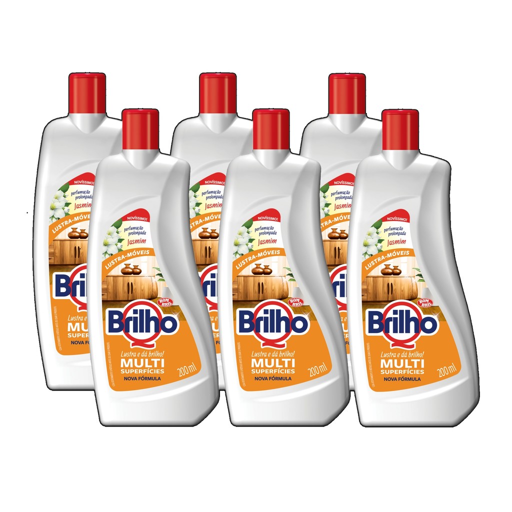 kit 6 LUSTRA MÓVEIS MULTISSUPERFÍCIES JASMIM QBRILHO 200ML