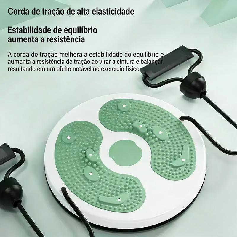 Disco de Torção de Cintura com Corda de Tração - Plataforma Giratória para Massagem nos Pés e Exercício em Casa