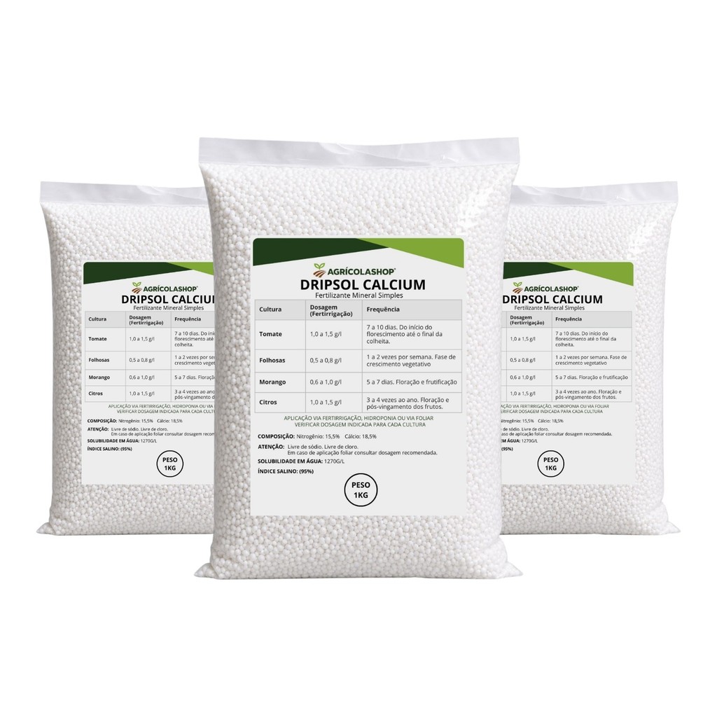 Nitrato De Cálcio Adubo Fertilizante Concentrado Fert 3kg