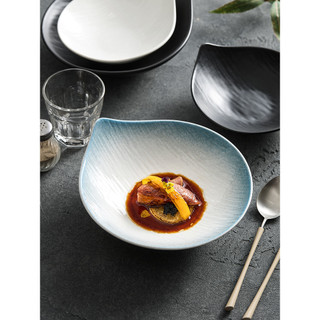 Tigela oblíqua de cerâmica em formato especial, tigela de sopa de macarrão, tigela grande de salada, tigela de frutas de