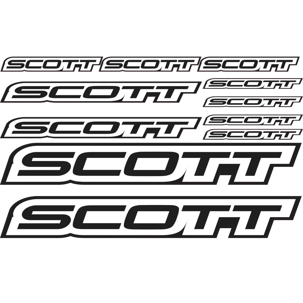 Kit com 11 Adesivos para Quadro de Bicicleta Compatível Scott Mountain Bike em Vinil Branco
