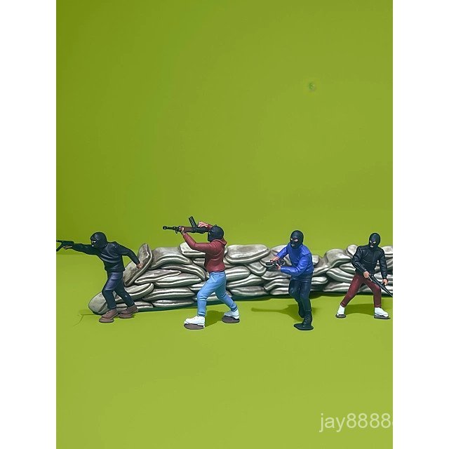 Popular Miniatura de Soldado em Escala 1/64 com Capacete, Modelo Pintado e Acabado, Figura em Miniatura, Ornamento de Me