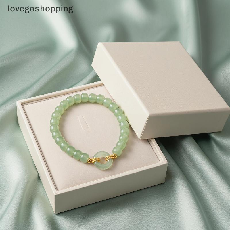 [lovego] Anel De Jade Verde De Luxo 1 Peça Pulseira De Ágata Natural Vintage Luy Talisman Joias Para Mulheres Homens Rou