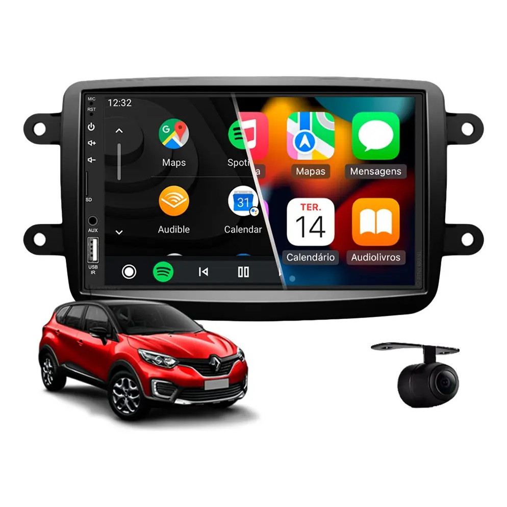 Central Multimídia Carplay Renault Captur 2017 À 2021