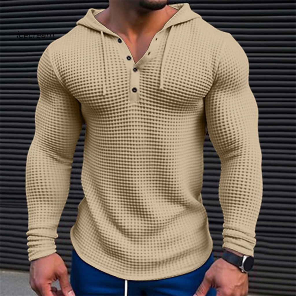 Relaxed Fit Top Breathable Long-sleeve Men Men's Spring Autumn Hoodie Sweatshirt Slim Long Sleeve Pullover Casual Solid
