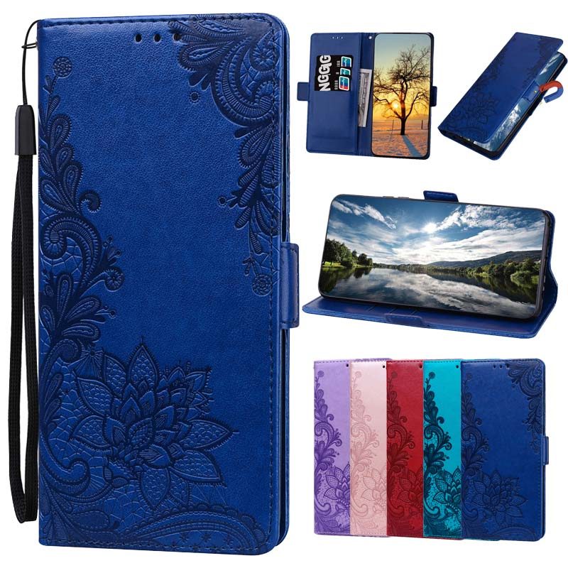 Invólucro Em Relevo De Renda Para Samsung Galaxy A70S A50S A30S A20S A20E A10S Capa Tipo Carteira De Couro Com Suporte C