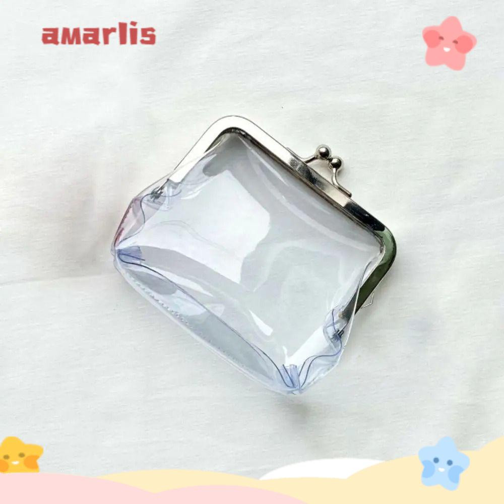 AMARLIS Change Organizadores De Dinheiro , Bolsa De Moedas Com Clipe De Ferro Transparente , Bolsas Duráveis Para