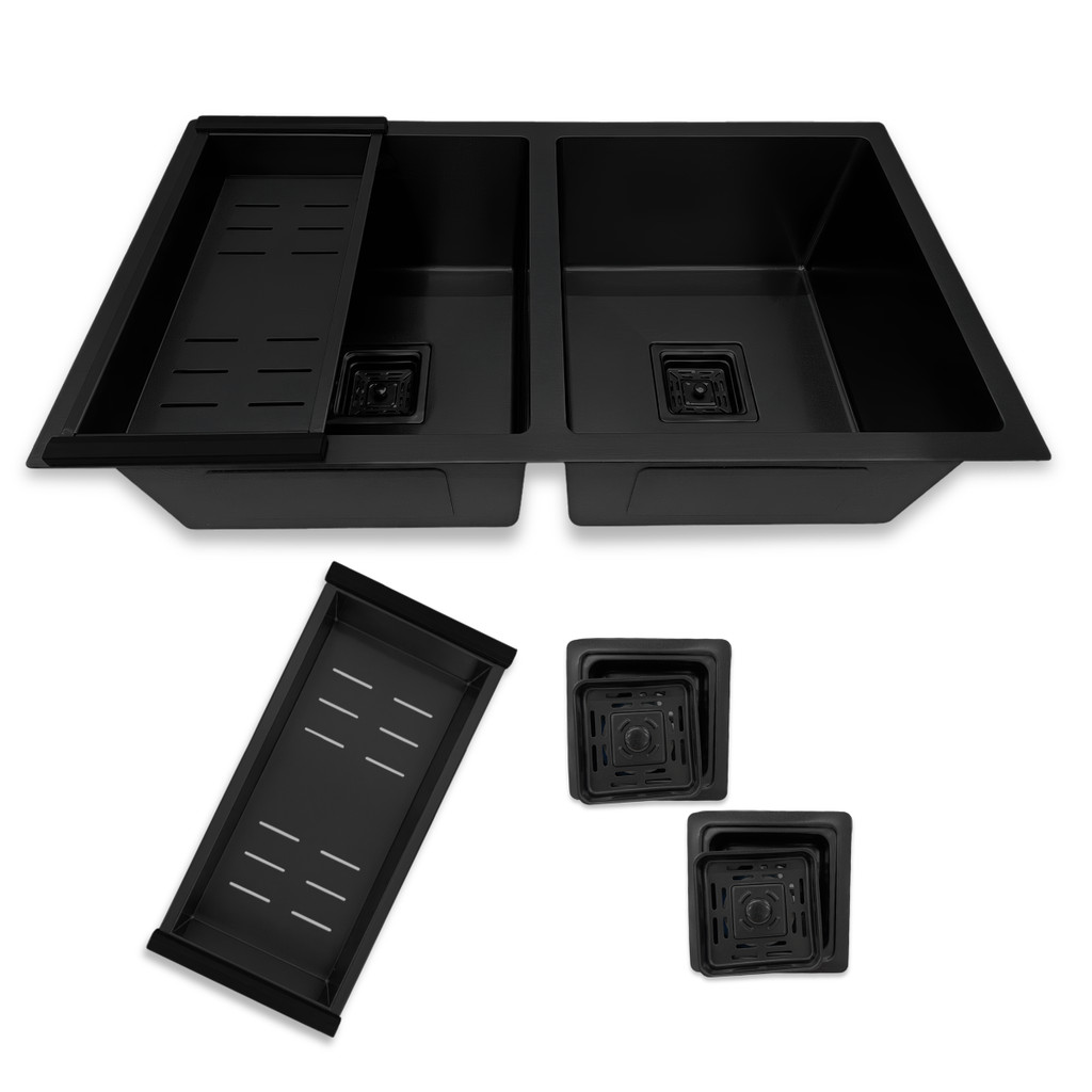 Cuba Gourmet Quadrada Aço Inox 304 Preta 78x43cm Premium
