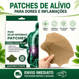 Kit Adesivos Naturais para Alívio de Dor nas Costas, Lombar, Joelho, Braço e Pernas – 100% Natural