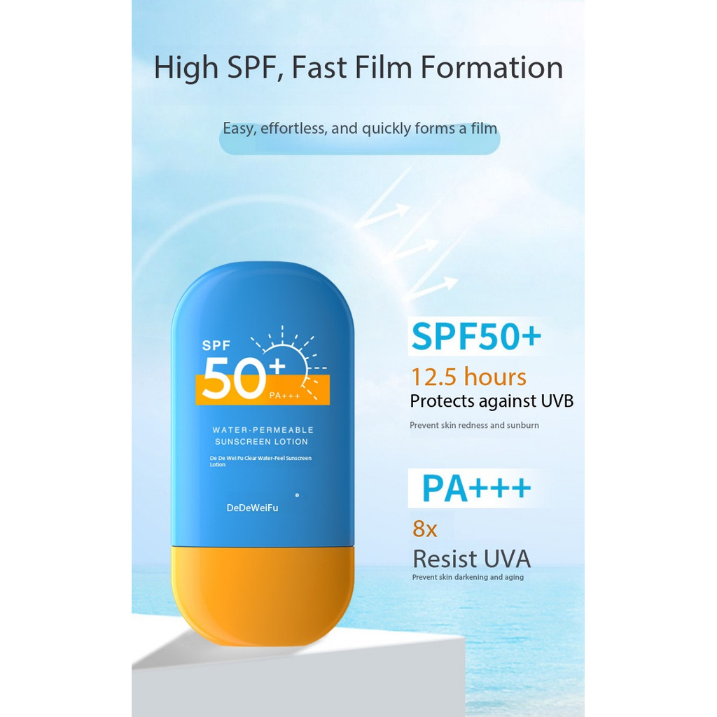 Dedeweifu hidratante leve isolamento protetor solar Spray creme protetor solar loção SPF50 PA +++ à prova de suor atacad