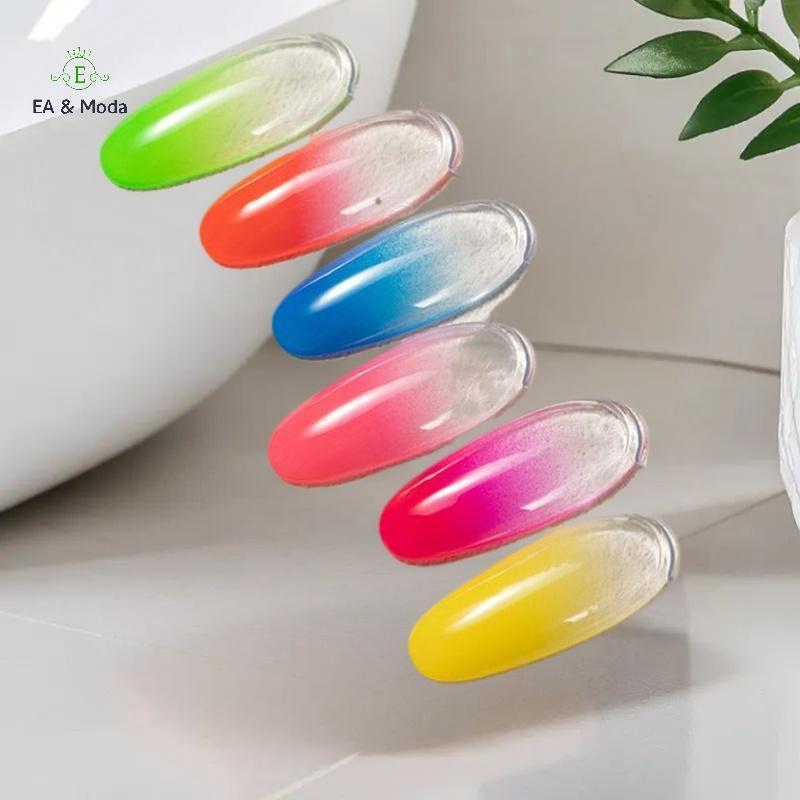 EA & Moda 8ml Nail Art Patting Cola Esmalte 6 Cores Pat Pintura Gel Fluorescente Tapa Unha Polonês Soak Off LED UV Para