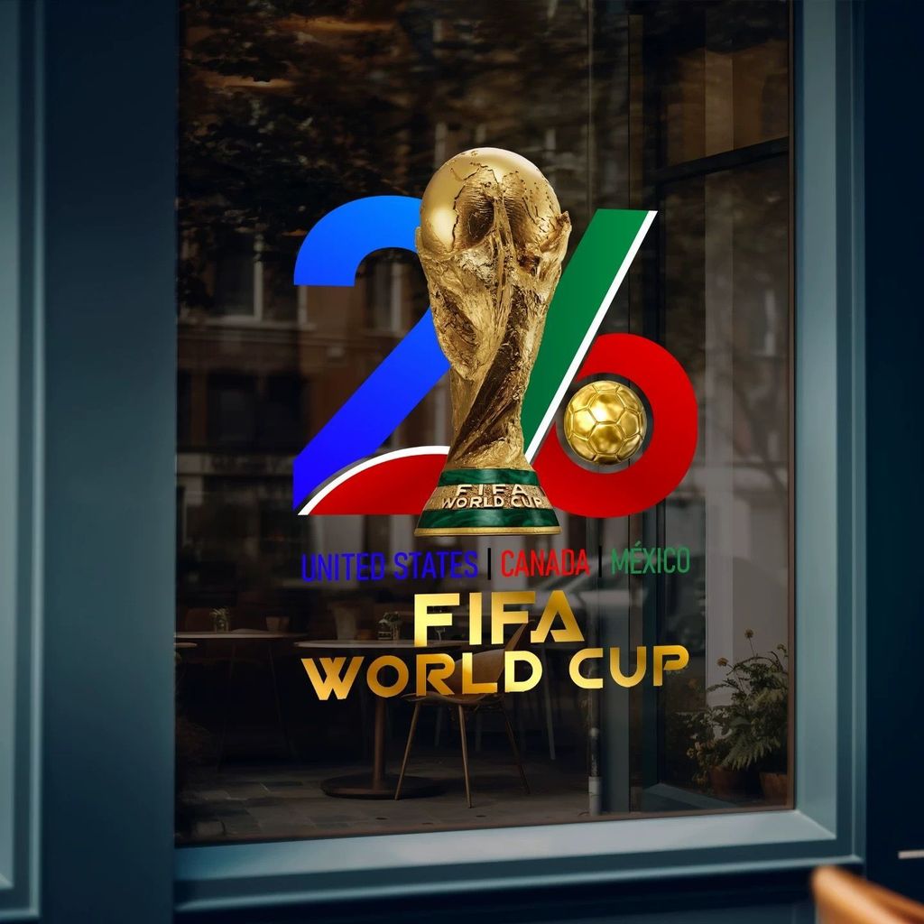 2026 Adesivo de vidro da Copa do Mundo Bar Restaurante Corpo Loteria Bilhete Loja Janela Publicidade Materiais Promocion