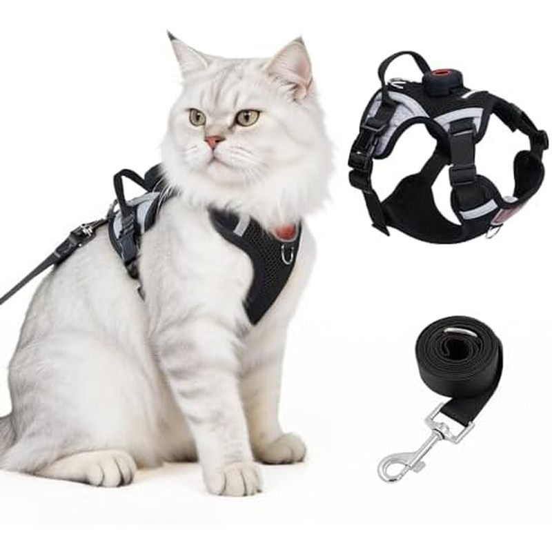Colete Para Conjunto Gatinho Adulto Reflexivo Escape E Trela Macia Compatível Ga