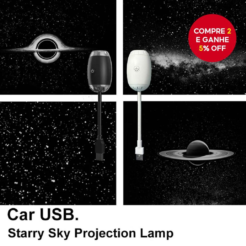 Luz de Teto Estelar para Carro, Projetor de Atmosfera Estelar com LED USB, Decoração Noturna para Festas
