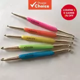 Conjunto de 5 ganchos de crochê de alumínio