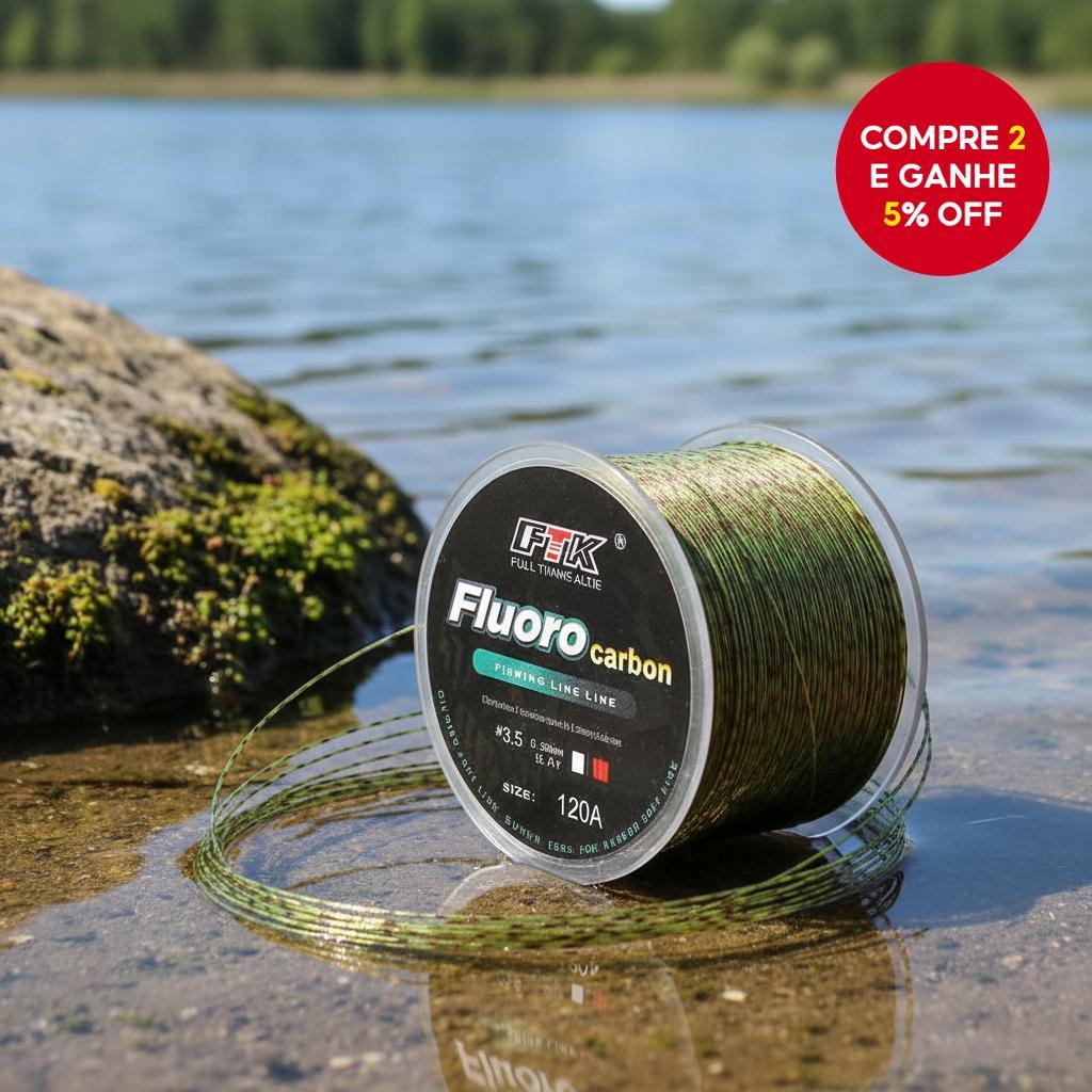 120M Linha de Pesca, Monofilamento de Fibra de Carbono com Revestimento de Fluoro-Carbono para Água Doce e Salgada