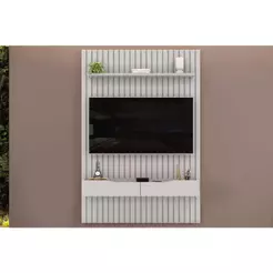 Rack Bancada c/ Painel p/ TV até 55 Pol Pratic Ripado 2 Gavetas 143x240cm Bali - DJ Móveis