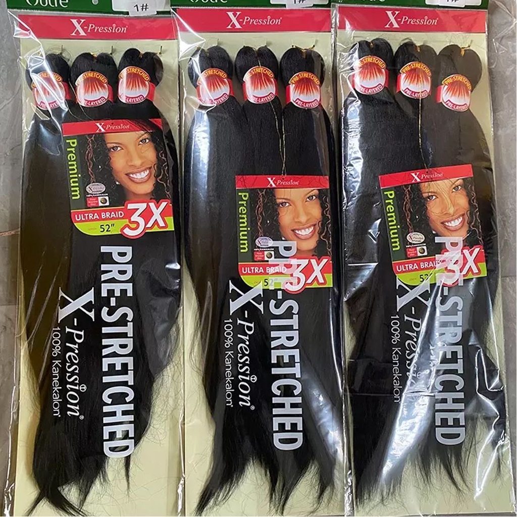 Cabelo afro cacheado sintético Pontas onduladas trança curl Peruca cache afro curta/longa 3X XPRESSION 225g Kanekalon Ch