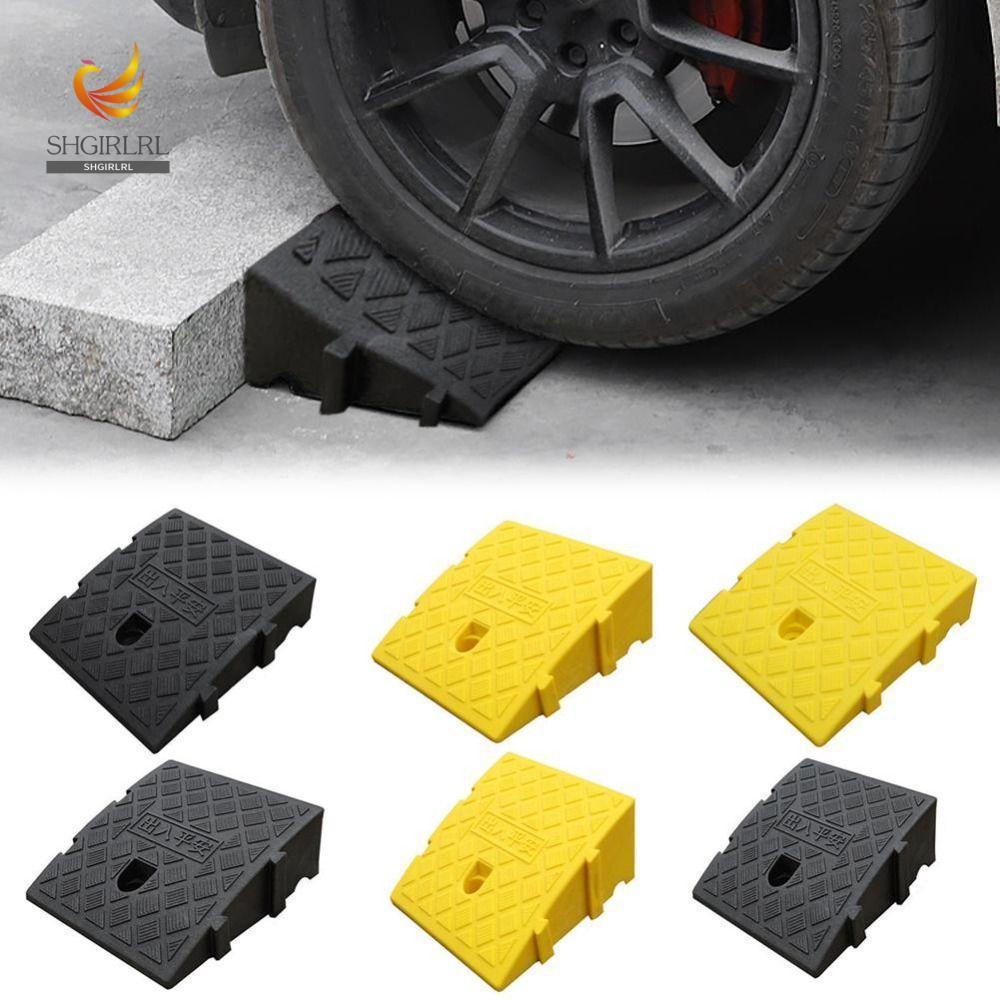 Rampas De Entrada De Roda De Carro SHGIRLRL , Meio-Fio Antiderrapantes Para Pneus , Rampa De Limite Amarela Com Colisão