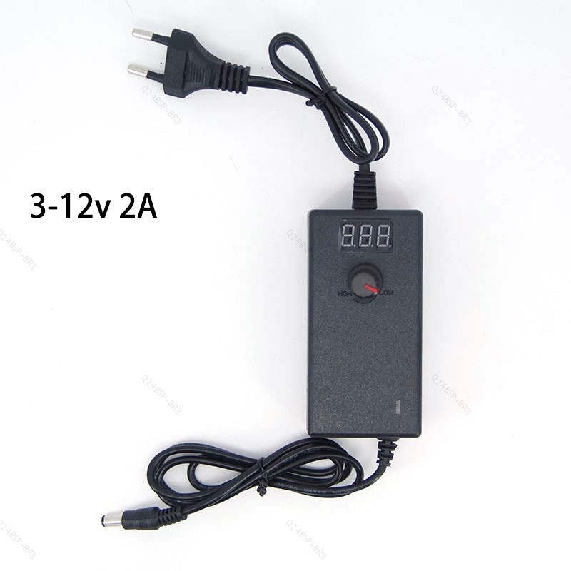 Adaptador De Fonte De Alimentação AC Para DC Ajustável Universal 3V-12V 2A 3V 5V 6V 9V 12V 1A 2A 220V 12 V Volt Tela BR2