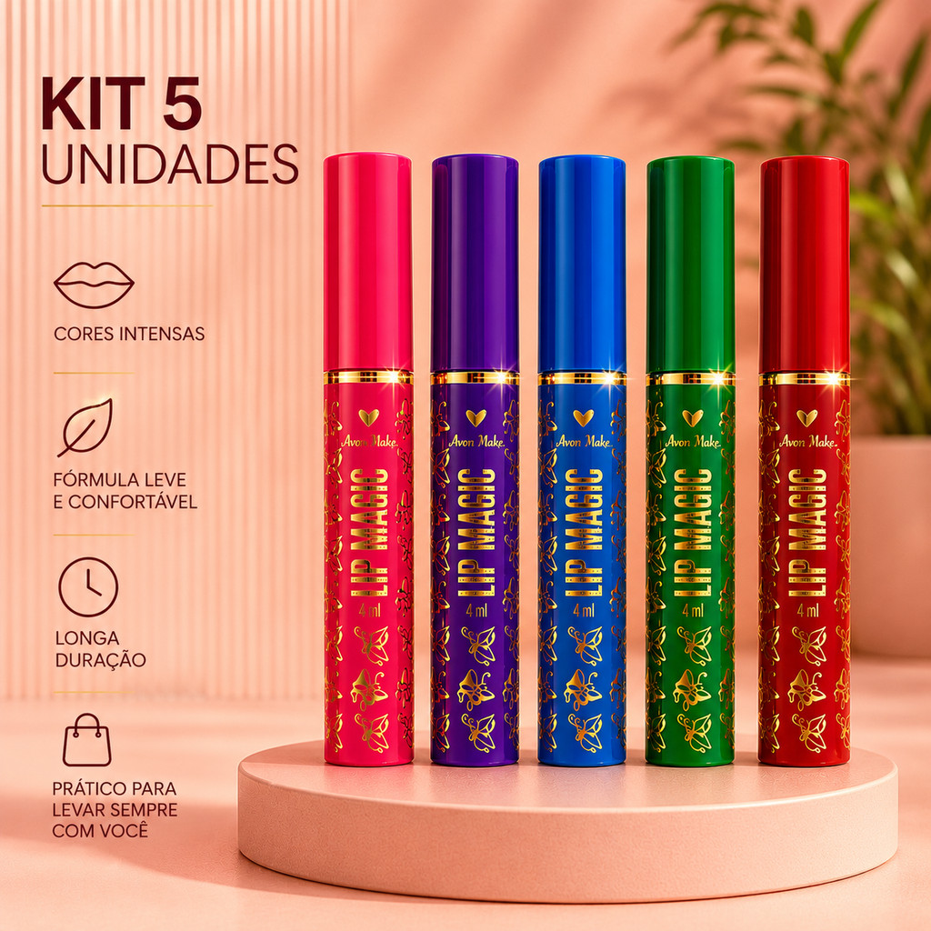 Kit Com 3/5/6 Unidades De Lip Gloss Labial Batom Vovó Mágico 24h Hot Sale