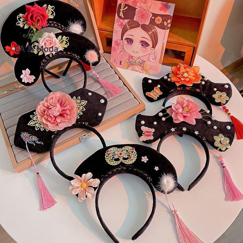 EA & Moda Antiga Praça Real Rainha Princesa Cocar Clássico Hanfu Cheongsam Acessórios De Argola De Cabelo .