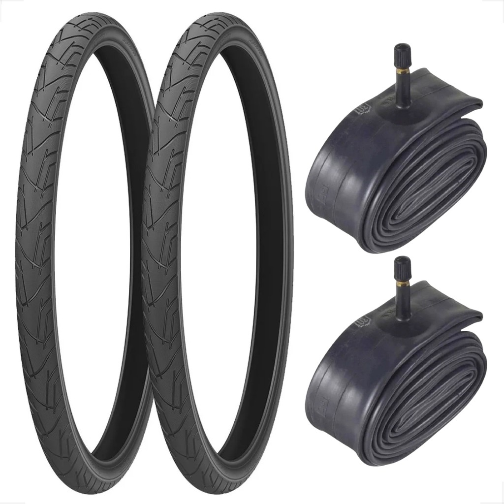 Par Pneu Levorin Praieiro Aro 24 x1 .95 Slick Balão Bike + 2 Câmara Aro 24 Shiver Bicicleta infantil