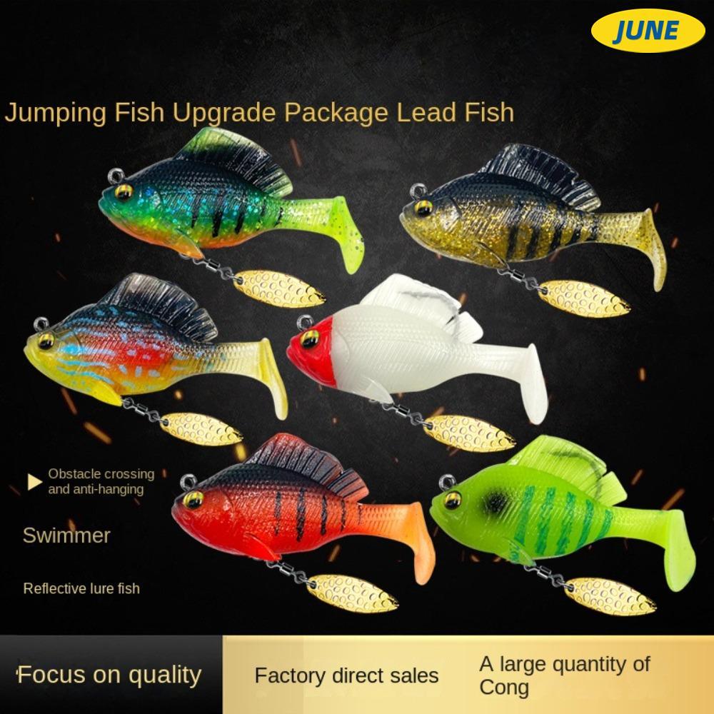 Junho Swimbait , Jig Artificial Soft bass Bait Com Gancho De Chumbo , Dark Sleeper Silicone Lure Minnow