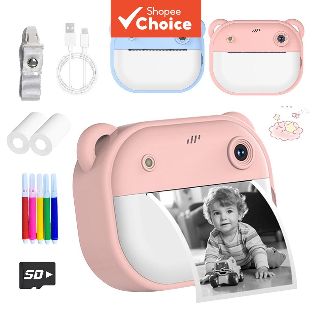 Câmera Instantânea para Crianças com Visor Nítida de 2,0 Polegadas, Gravação de Imagem em 1080P, Leve, Suprimento de