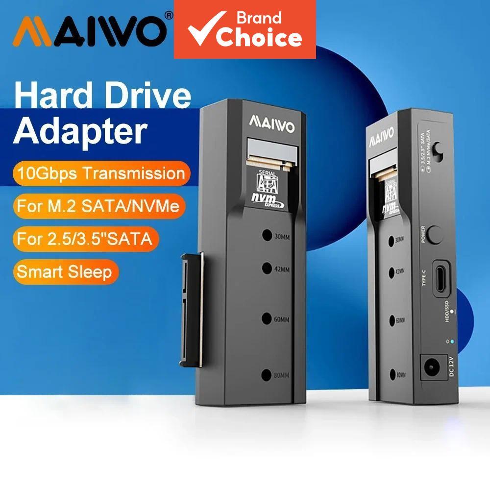 Gabinete SSD MAIWO M2 NVMe/NGFF Tipo C 10Gbps PCIe M.2 SSD 2,5/3,5 polegadas Gabinete HDD de Armazenamento Externo