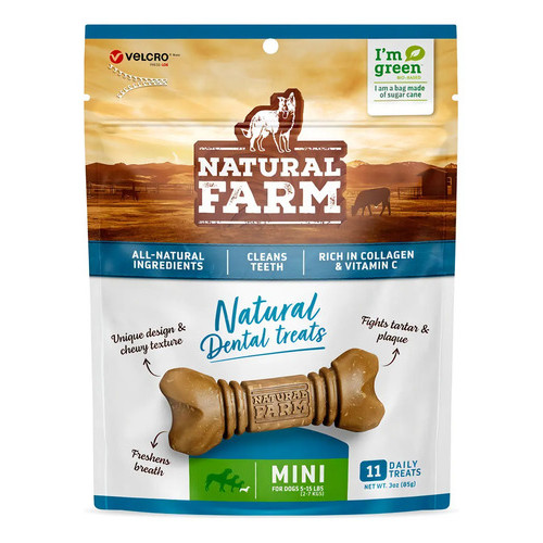 Snack Natural Farm Dental Treats Para Cães De Porte Mini 85g