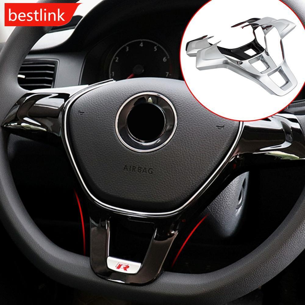 BESTLINK Interior Do Carro Volante Capa Guarnição Adesivo Acessórios Para Volkswagen VW Golf 7 GTI MK7 POLO 2014 2015 Je