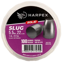 Chumbinho Harpex Slug Solid Alta Precisão e Impacto 5.5mm (.22) - 100un
