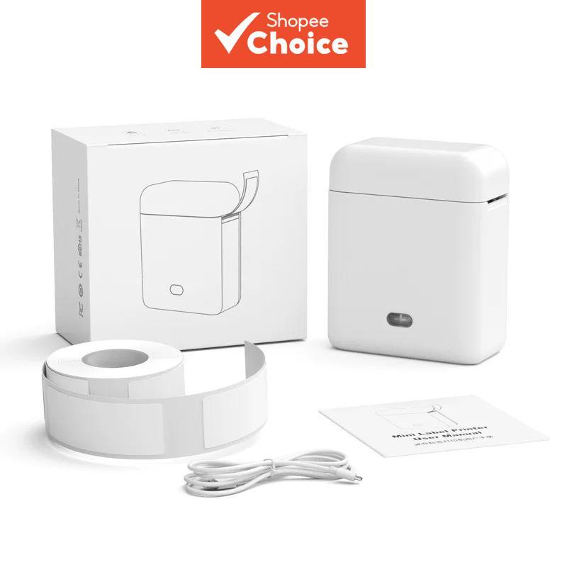 Impressora portátil de etiquetas Bluetooth modelo L12 - Inclui 1 rolo de papel térmico para etiquetas